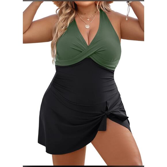 Blooming Jelly One-Piece Tummy Control Padded Adjustable Swimsuit Dress XXL New - Picture 1 of 11